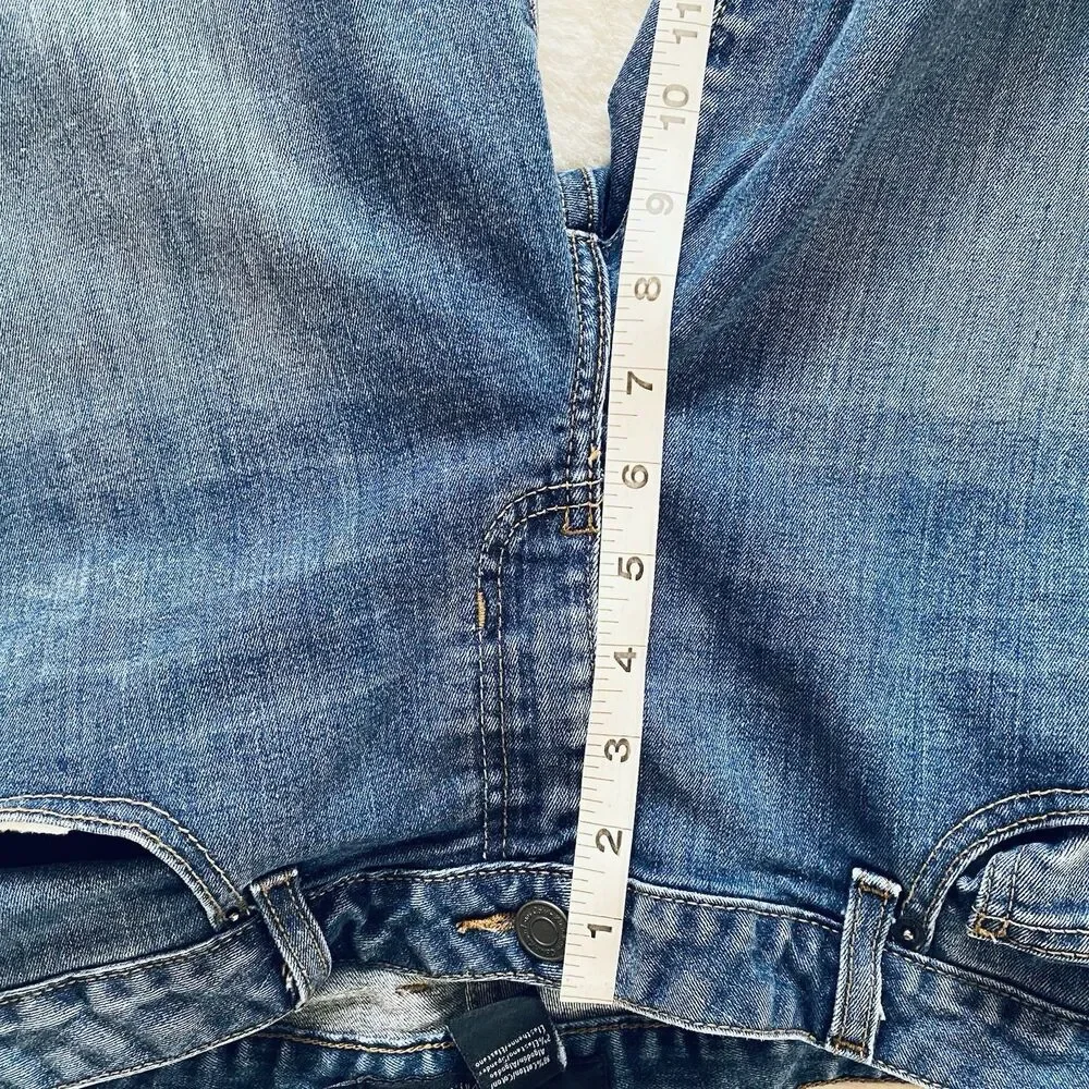 Calvin Klein Jeans Women's Bermuda Shorts Dark Wash Denim Cuffed Blue Size 10